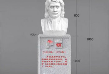 绵阳艺术精灵：牛顿汉白玉石头像雕塑