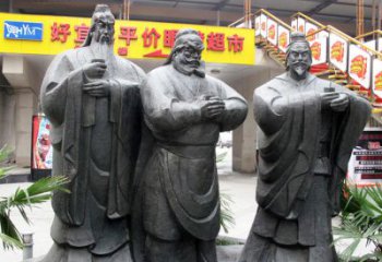 绵阳铭记经典：三国英雄关羽雕塑