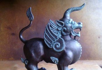 绵阳传承中国神兽文化的独角兽铜雕塑