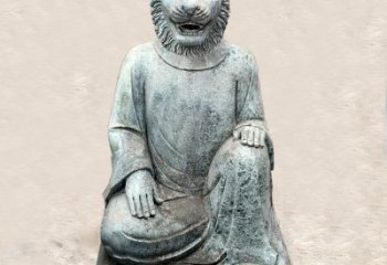绵阳中领雕塑：生肖虎-兽首人身石雕精品