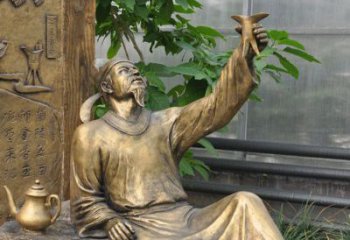 绵阳象征文学大师李白的铜雕像