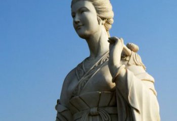 绵阳十二花神九月菊花庞苏汉白玉美女雕像