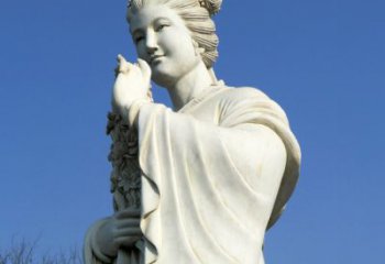 绵阳十二花神之三月桃花息夫人汉白玉精美美女雕像