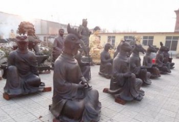 绵阳定制十二生肖头像铜雕