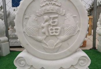 绵阳装饰福字图案的雕塑石门墩