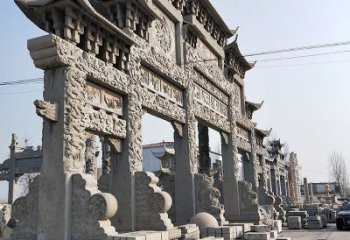 绵阳金雕牌坊人物铜雕塑