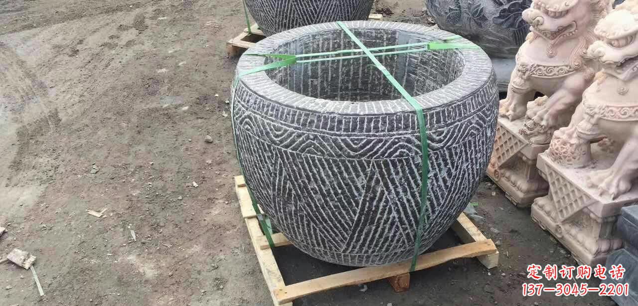 绵阳纹理石浮雕水缸