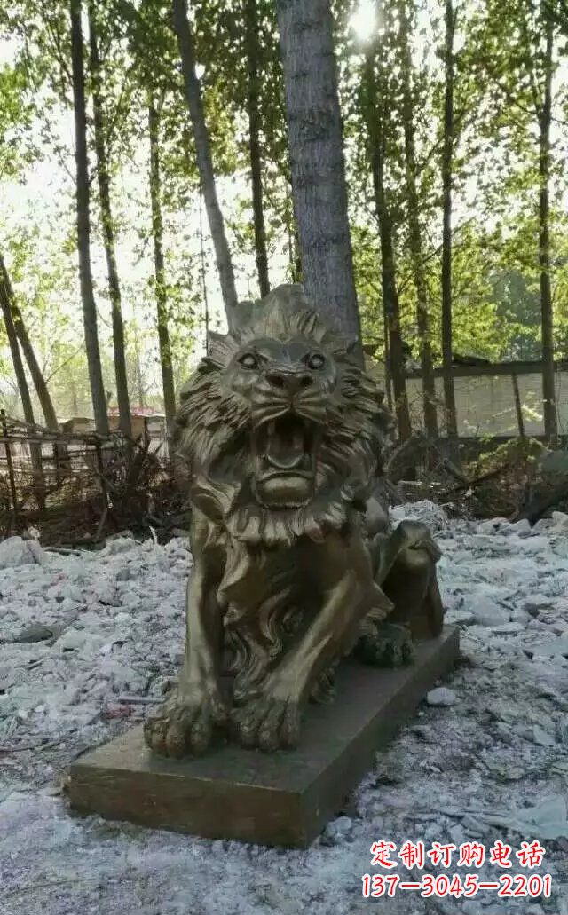 绵阳卧着的西洋狮子铜雕 (2)