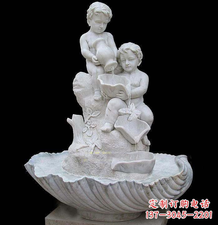 绵阳西方儿童喷泉石雕