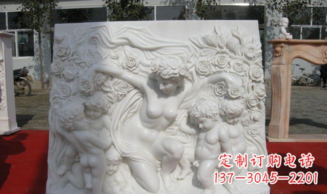 绵阳西方女人与孩子汉白玉浮雕
