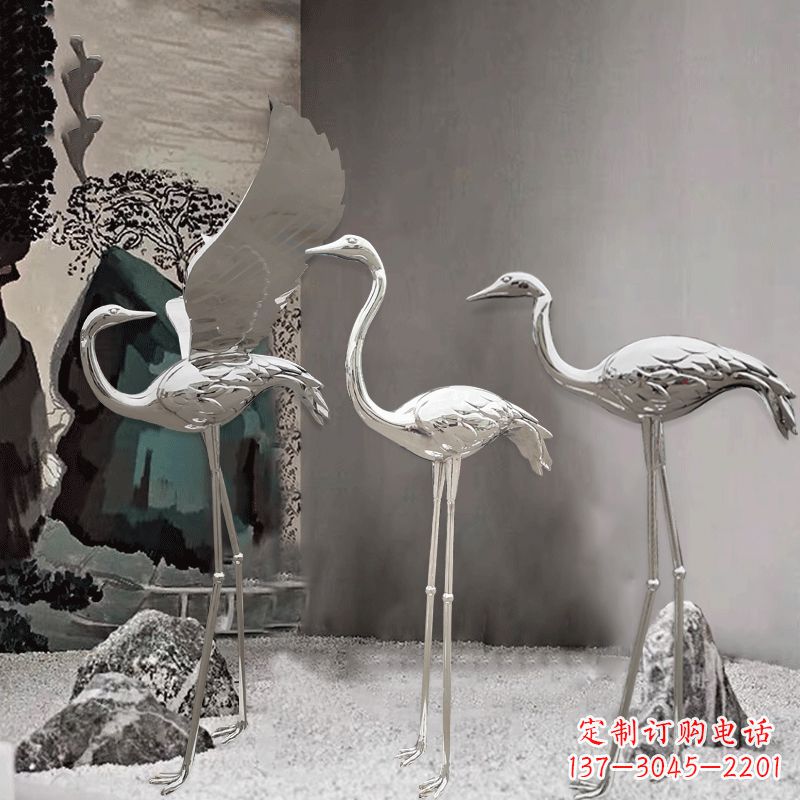 绵阳仙鹤雕塑不锈钢