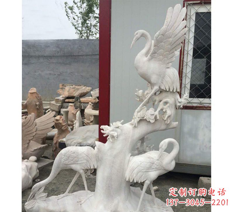 绵阳仙鹤松树石雕