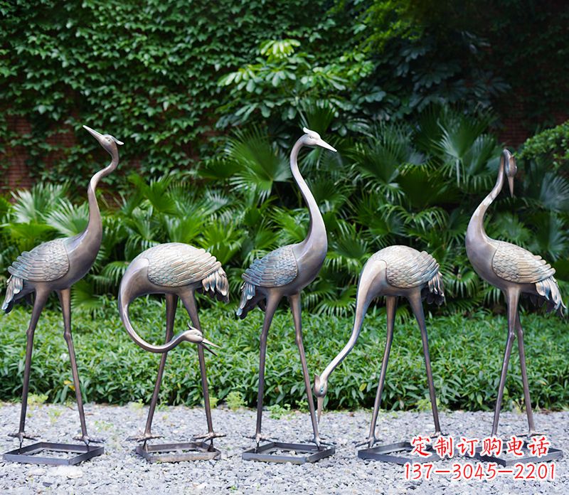 绵阳仙鹤铜雕塑