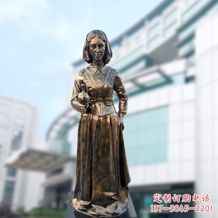 绵阳现代护理教育奠基人南丁格尔玻璃钢仿铜雕像