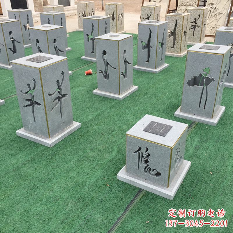 绵阳现代镂花石灯