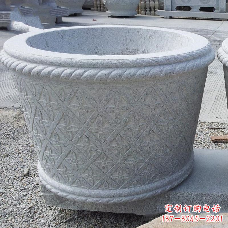 绵阳现代石雕花盆雕塑