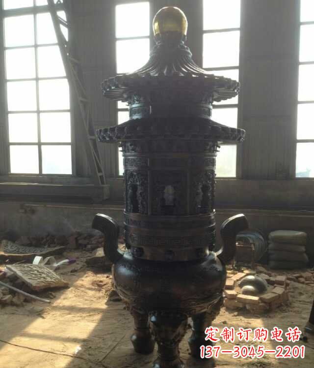 绵阳香炉铜雕塑 (2)