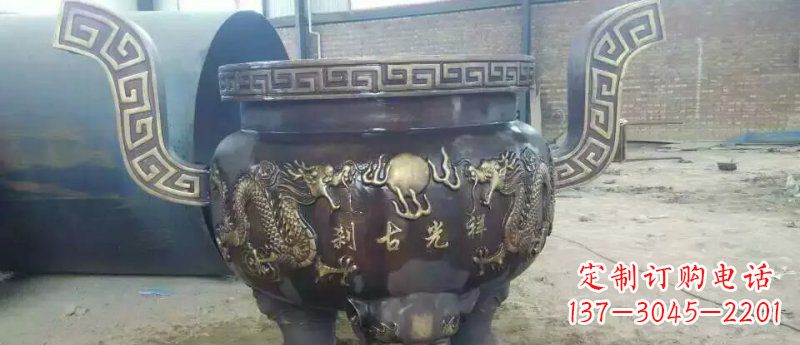 绵阳祥光古刹寺庙香炉铜雕