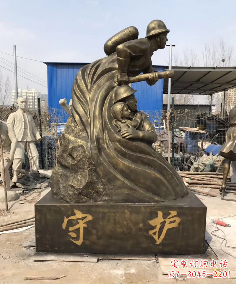 绵阳消防员铜雕112