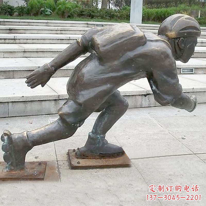 绵阳小孩滑旱冰广场人物运动雕塑