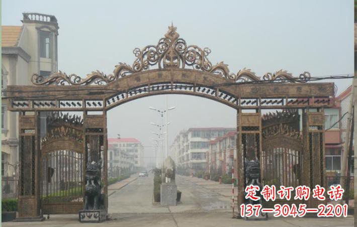 绵阳小区不锈钢门口牌坊雕塑