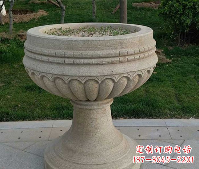 绵阳小区大理石花盆摆件石雕