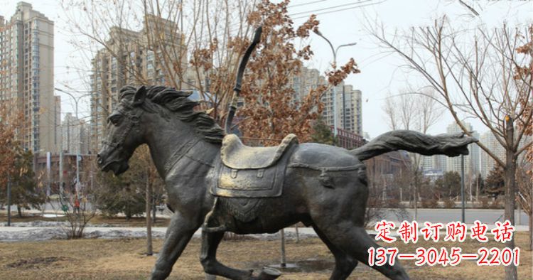 绵阳小区动物奔跑的马铜雕