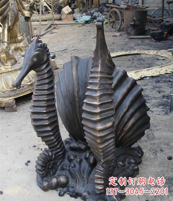 绵阳小区动物海马铜雕