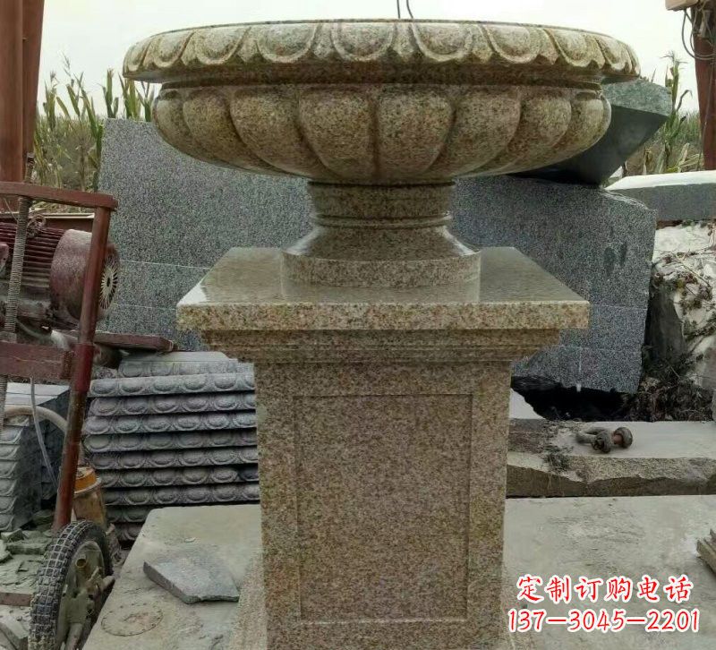 绵阳小区花岗岩花盆雕塑