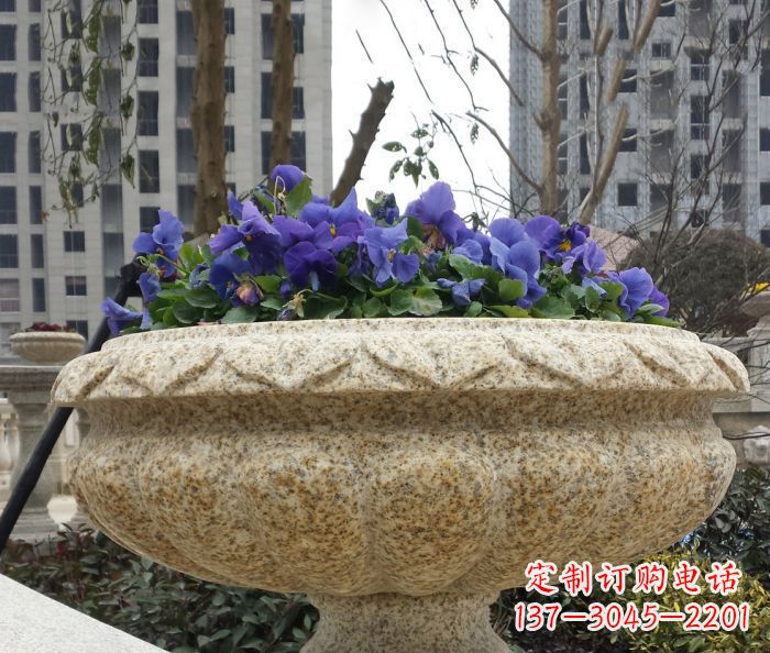 绵阳小区景观大理石花盆石雕