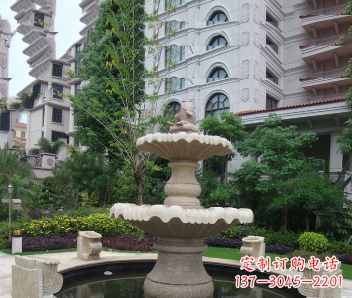 绵阳小区景观大理石鲤鱼喷泉石雕