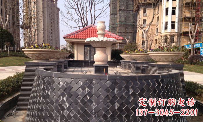 绵阳小区景观大理石喷泉石雕 (3)