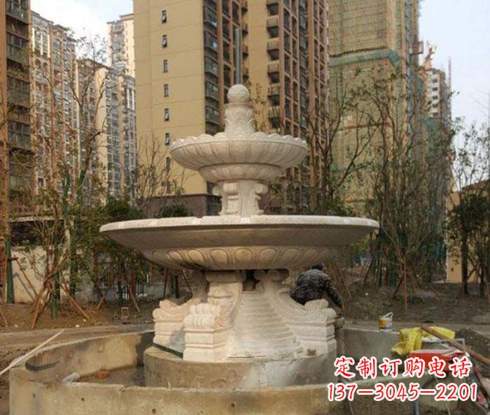 绵阳小区景观大型喷泉石雕 (3)