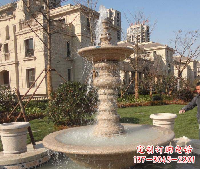绵阳小区景观多层喷泉石雕 (2)