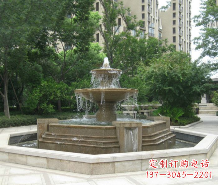 绵阳小区景观大型喷泉石雕 (7)