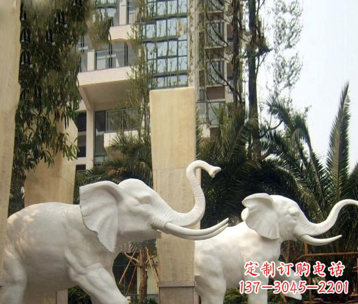 绵阳小区景观汉白玉大象石雕