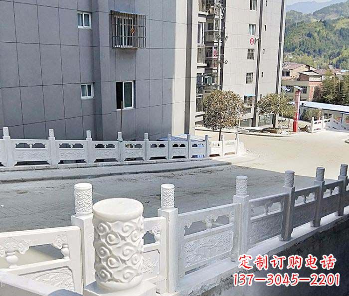 绵阳小区景观汉白玉石雕栏板