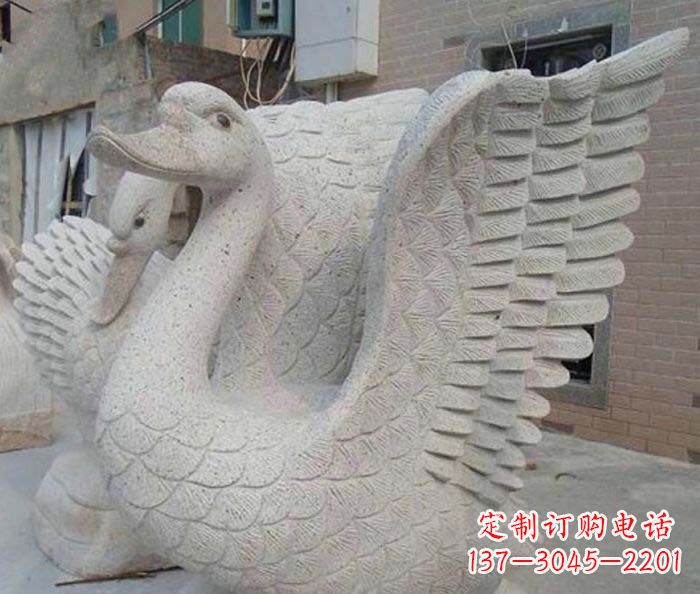绵阳小区景观天鹅石雕喷泉