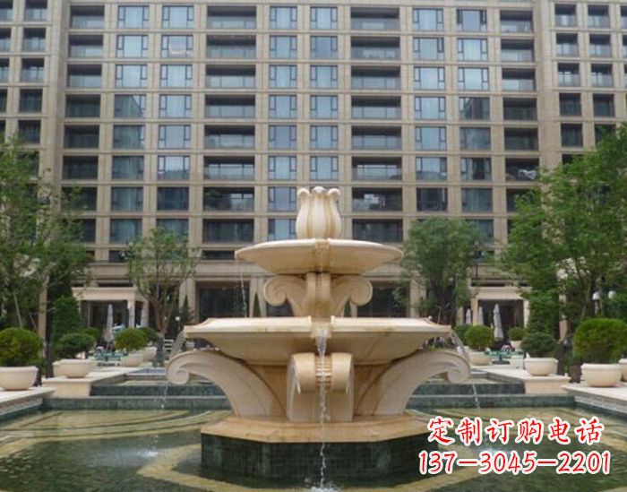 绵阳小区景观晚霞红喷泉石雕 (2)
