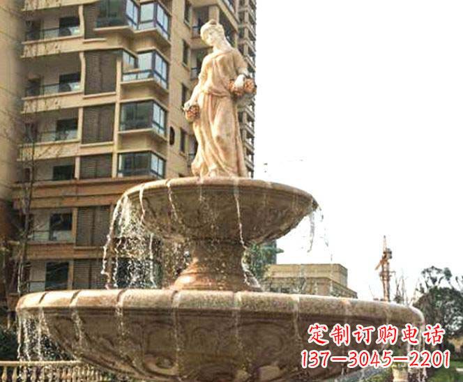 绵阳小区景观西方女人喷泉石雕