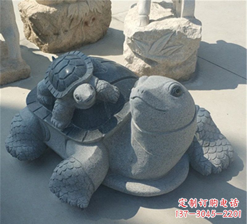 绵阳小区母子乌龟石雕