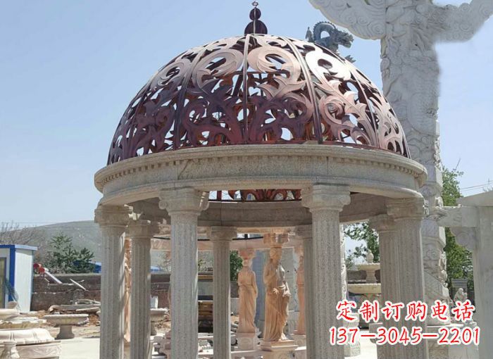 绵阳小区欧式圆顶凉亭石雕 (3)