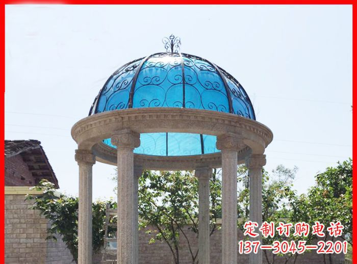 绵阳小区欧式圆顶凉亭石雕_2