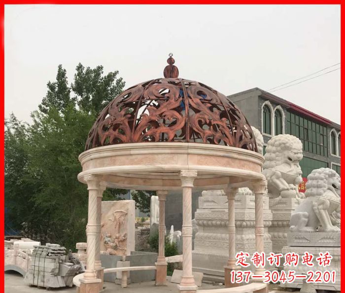 绵阳小区欧式圆顶凉亭石雕_1