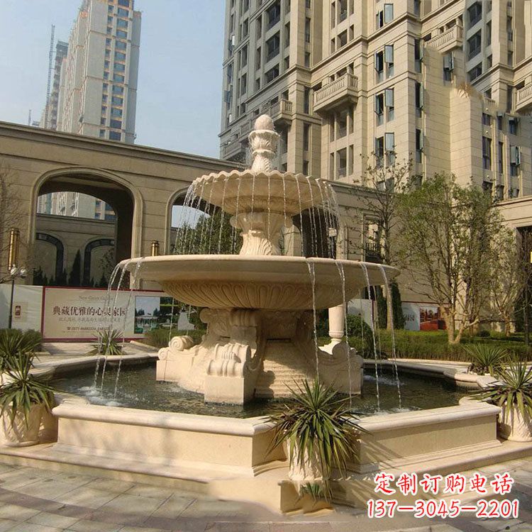 绵阳小区庭院石雕欧式喷泉