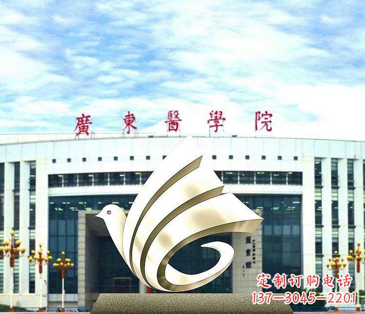 绵阳校园不锈钢抽象和平鸽雕塑