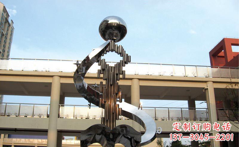 绵阳校园不锈钢抽象钥匙和书籍雕塑
