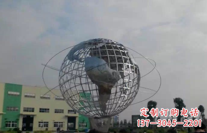 绵阳校园不锈钢地球仪雕塑222