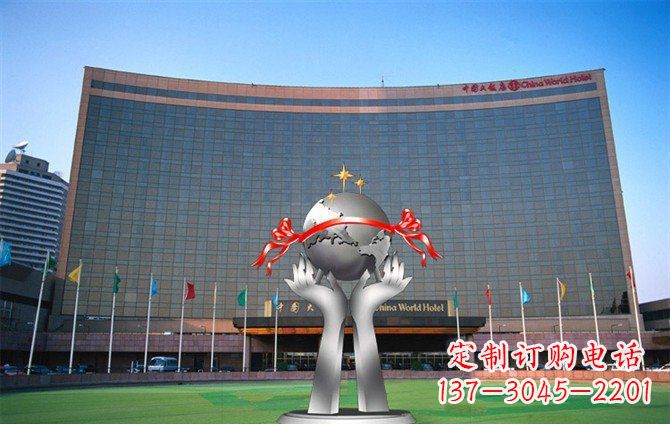 绵阳校园不锈钢双手捧地球雕塑