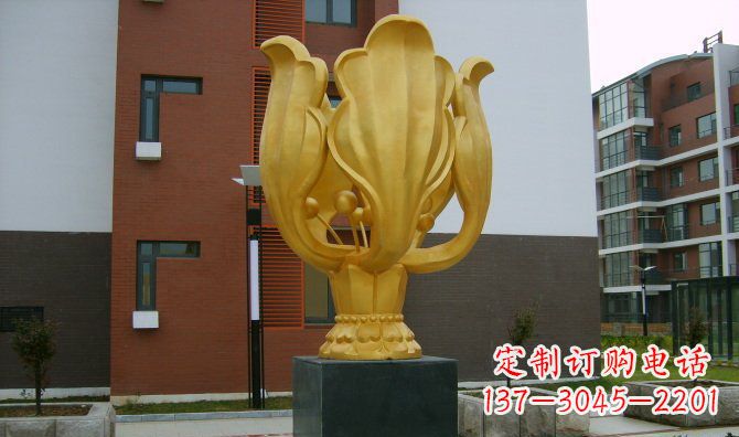 绵阳校园不锈钢紫荆花雕塑